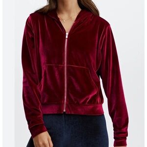 NWOT Fabletics Donna Plush Velour Hoodie Sweater XXL Relaxed Fit Elastic Hem